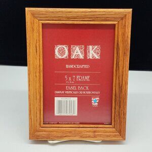 Handcrafted Oak 5x7 Picture Frame With Easel Back Display Made In USA